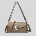 Sac bandoulière femme Veloria beige élégant avec fermeture métallique