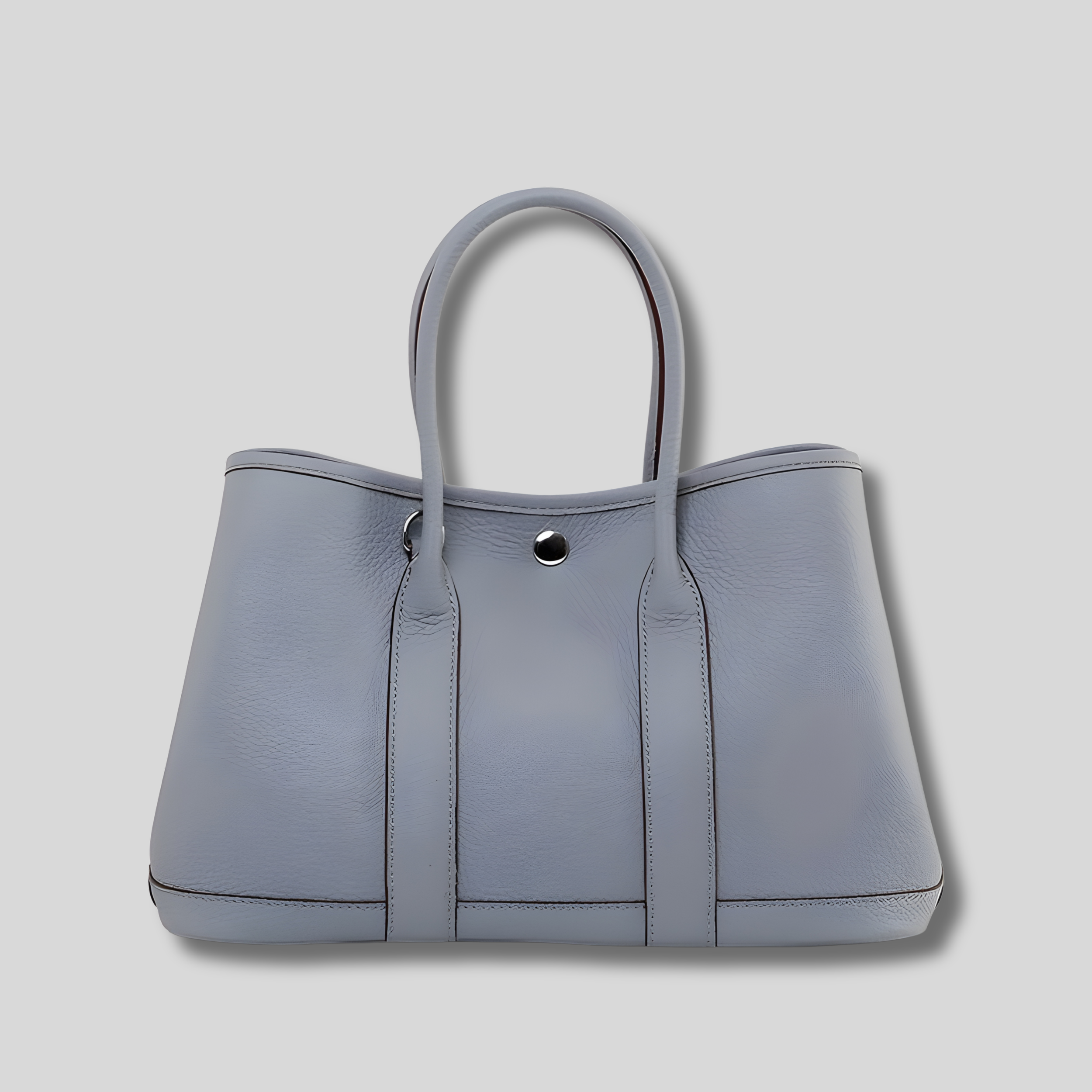 Sac cabas femme gris élégant, design structuré avec poignées doubles et bouton pression – AlluTurne