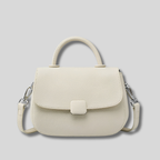 Sac Bandoulière Miréa en cuir véritable blanc cassé – vue de face