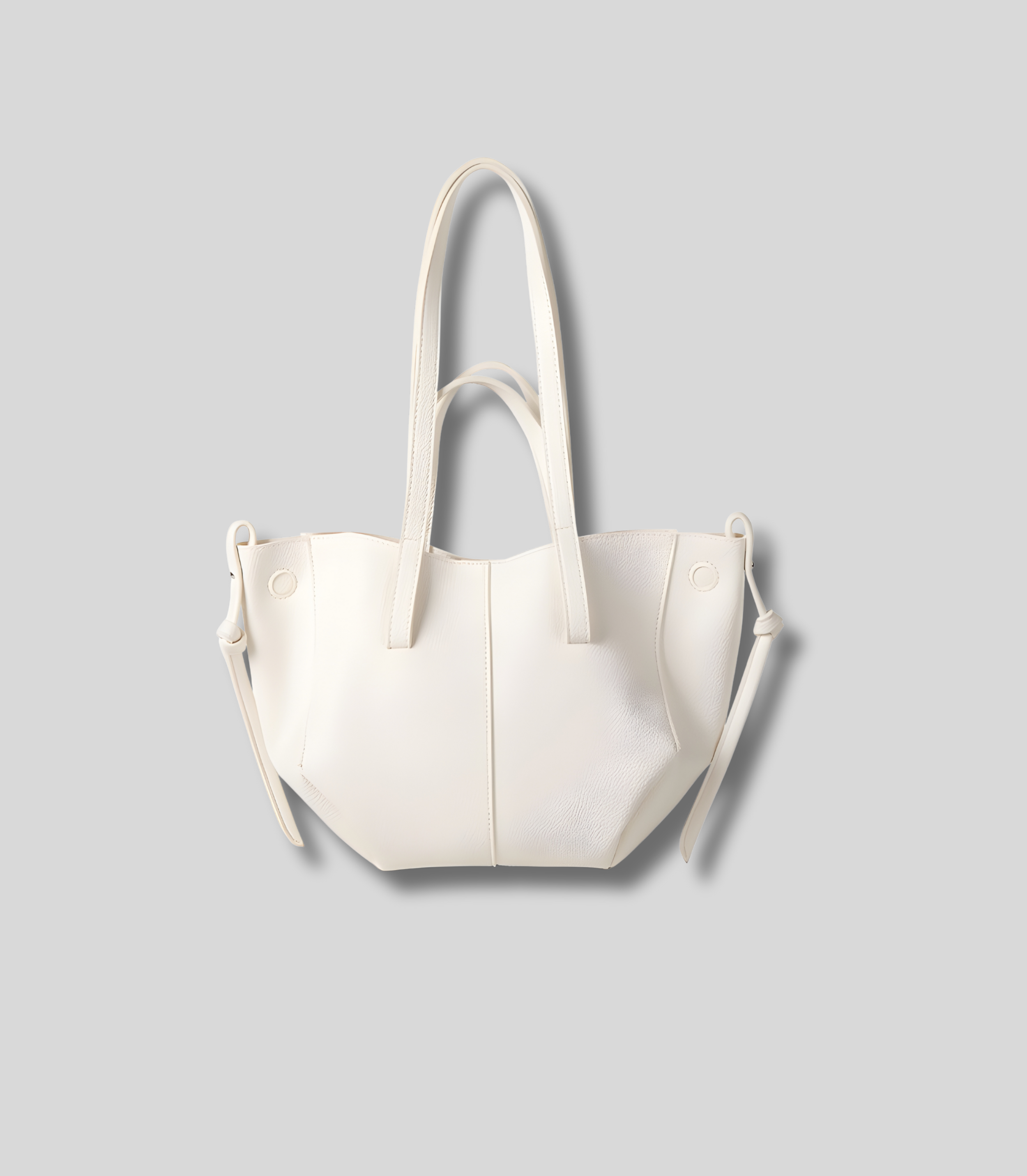Sac Cabas Maëline blanc, vue de face, design minimaliste et élégant