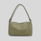 Sac épaule Lunéa vert olive au design minimaliste en texture suédée