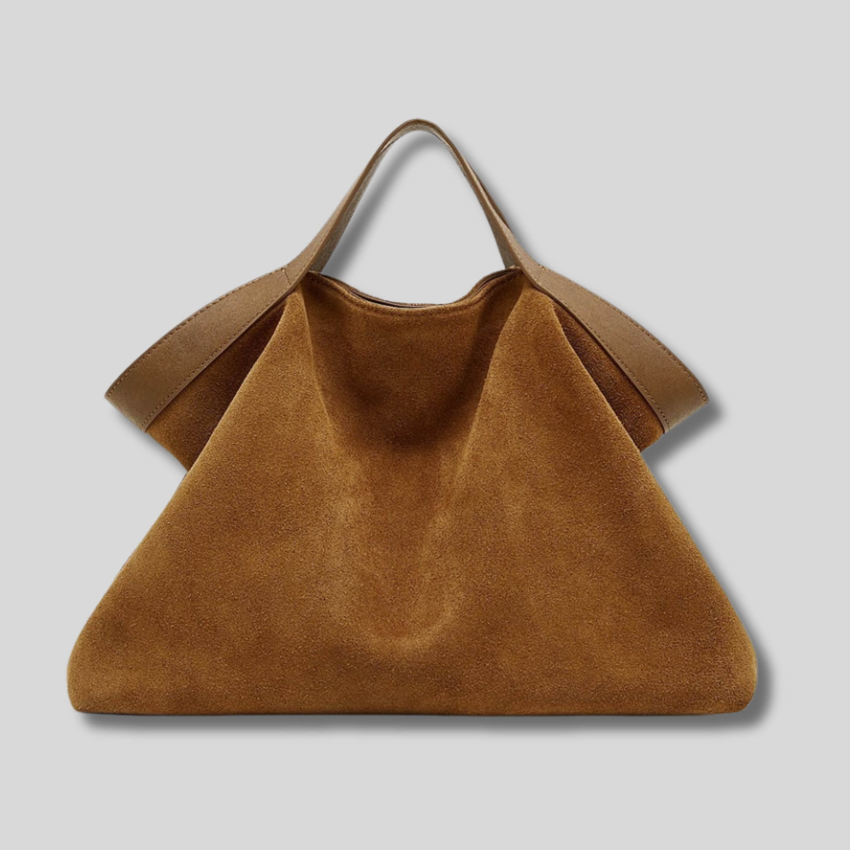 Sac Cabas Auréline en daim véritable camel avec silhouette souple et élégante