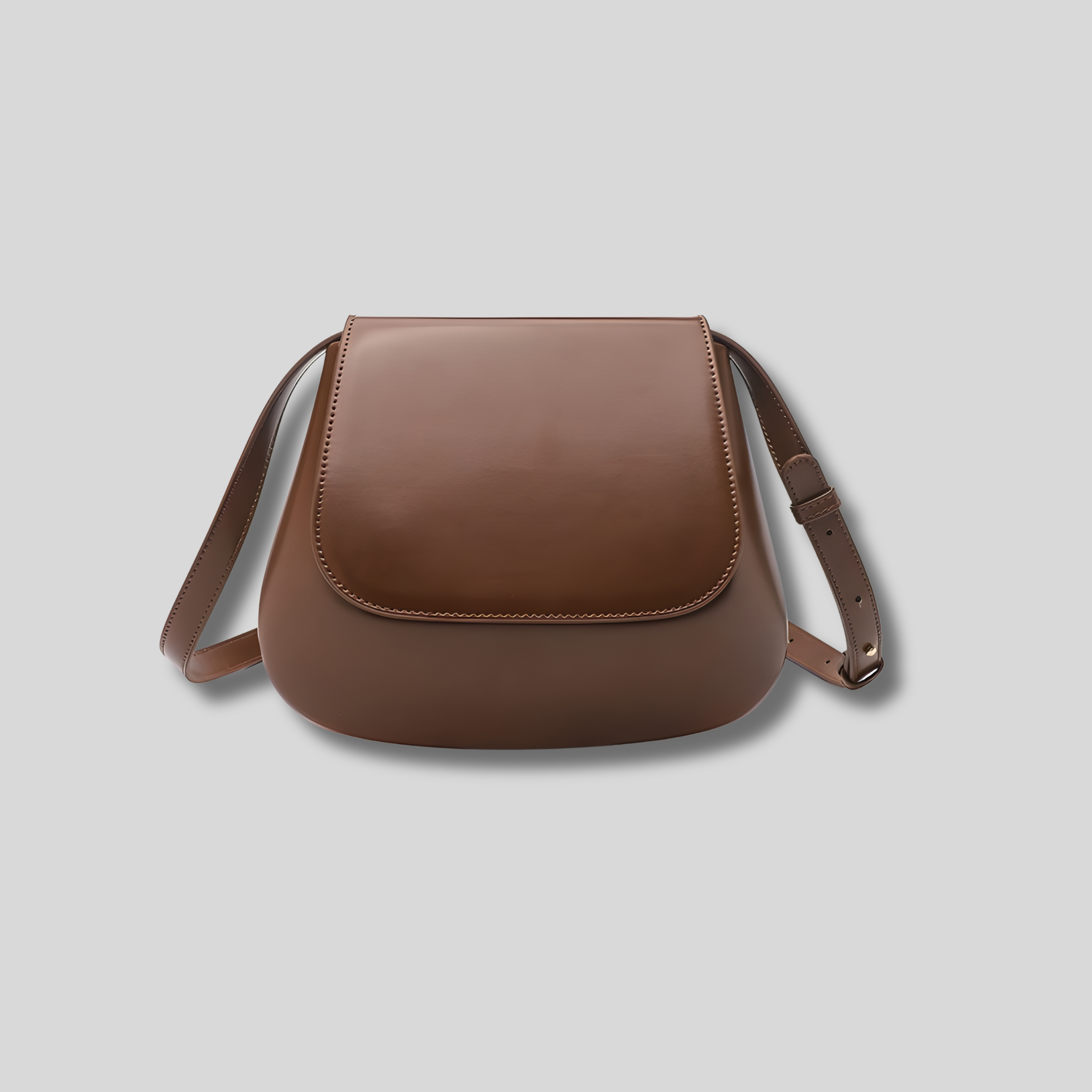 Sac à épaule femme marron minimaliste avec rabat – style élégant AlluTurne