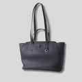 Sac cabas Évessia noir en cuir véritable – vue de face
