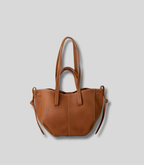 Sac Cabas Maëline marron, vue de face, style élégant pour un usage quotidien