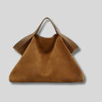 Sac Cabas Auréline en daim véritable camel – vue face minimaliste