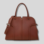 Sac Cabas Vaélya marron en cuir véritable – vue de face