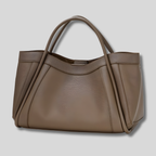 Sac Épaule Élirys en cuir véritable marron — vue de face