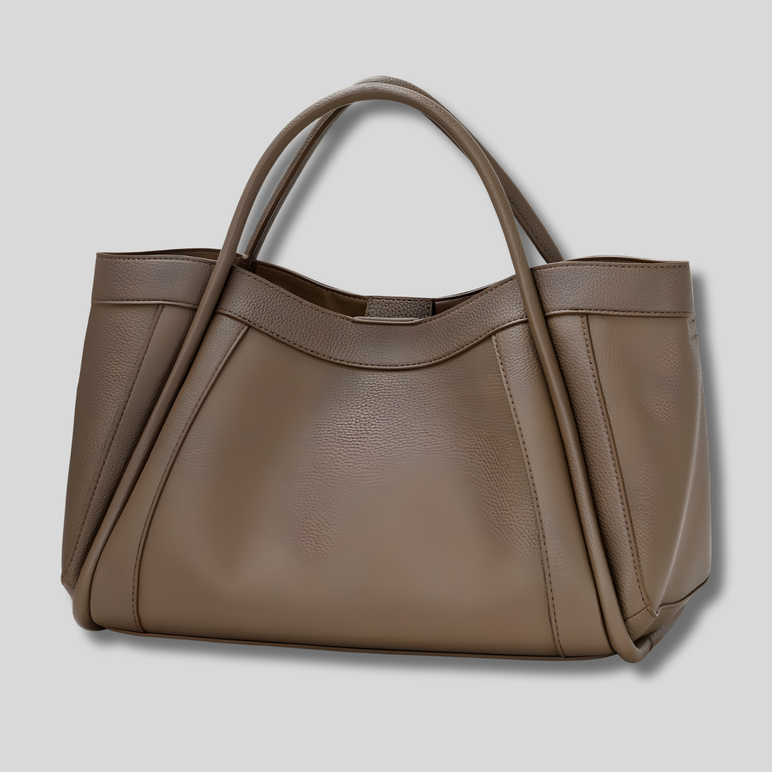 Sac Épaule Élirys en cuir véritable marron — vue de face