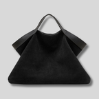 Sac Cabas Auréline en daim véritable noir au design minimaliste