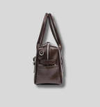 Sac bandoulière Arvielle cuir marron vue côté profil