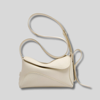Sac Bandoulière Élysande blanc en cuir véritable avec design minimaliste et lignes raffinées