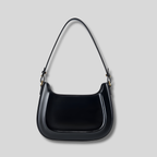 Sac épaule noir minimaliste en cuir synthétique – design moderne et épuré