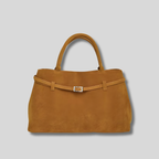 Sac cabas en daim moutarde élégant avec grande capacité