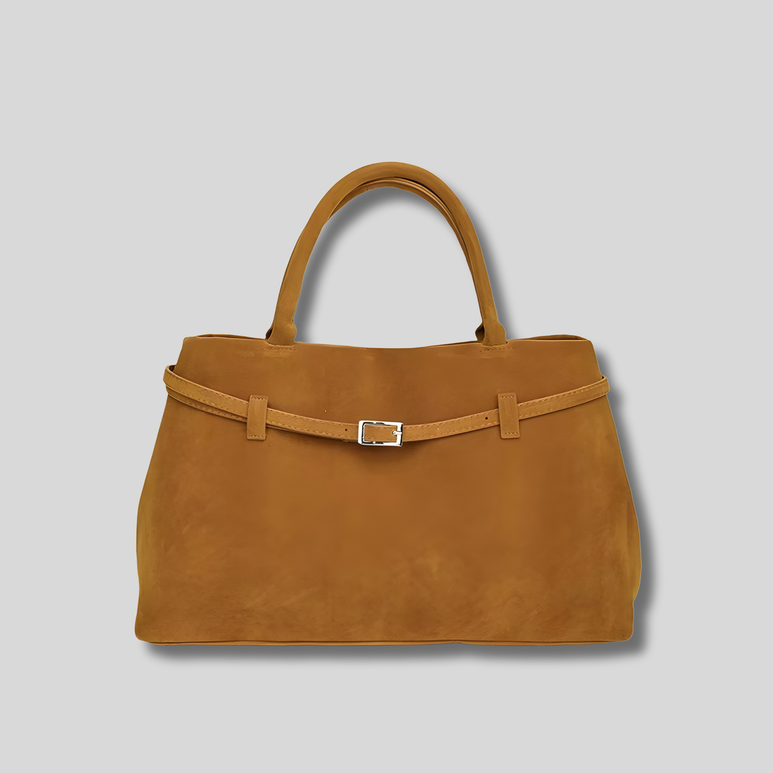 Sac cabas en daim moutarde élégant avec grande capacité