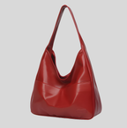 Sac épaule femme effet cuir rouge bordeaux – design élégant