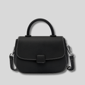 Sac Bandoulière Miréa en cuir véritable noir – vue de face