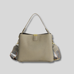 Sac Bandoulière Cuir Orélia beige taupe en cuir texturé avec sangle réglable et finitions élégantes