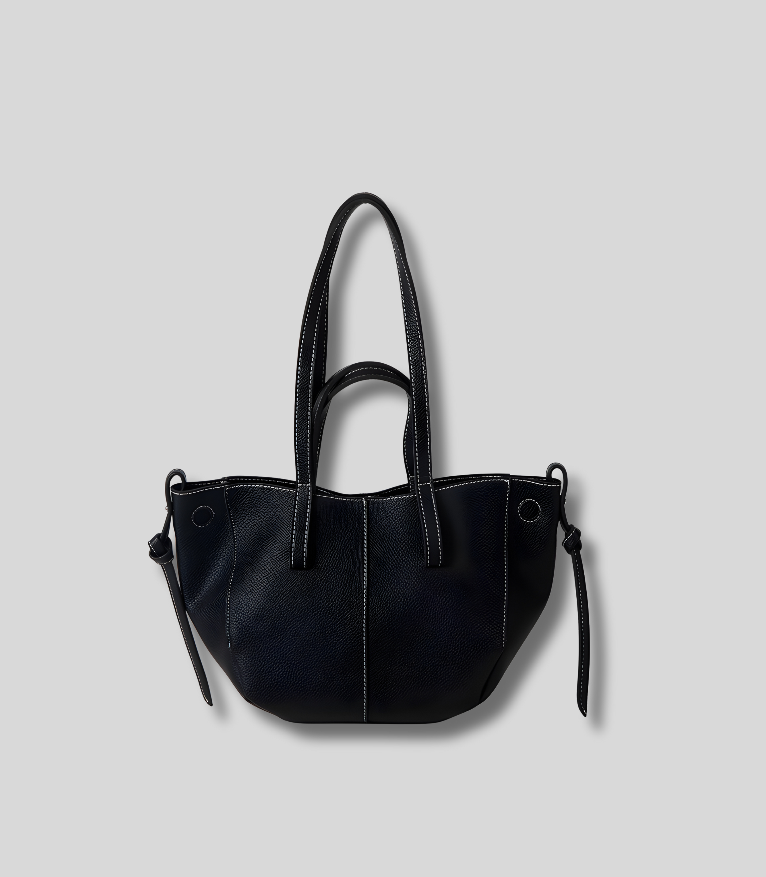 Sac Cabas Maëline noir, vue de face, design intemporel et chic
