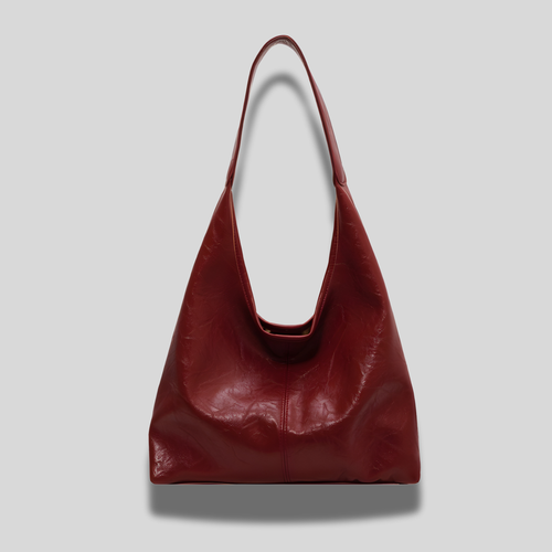 Sac Allure Intemporelle bordeaux en cuir végan PU – design souple et élégant