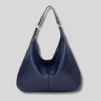 Sac Épaule hobo en cuir bleu marine – vue de face