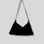 Sac épaule en daim noir Nuvéra, vue de face