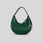 Sac demi-lune vert foncé en cuir PU, style moderne