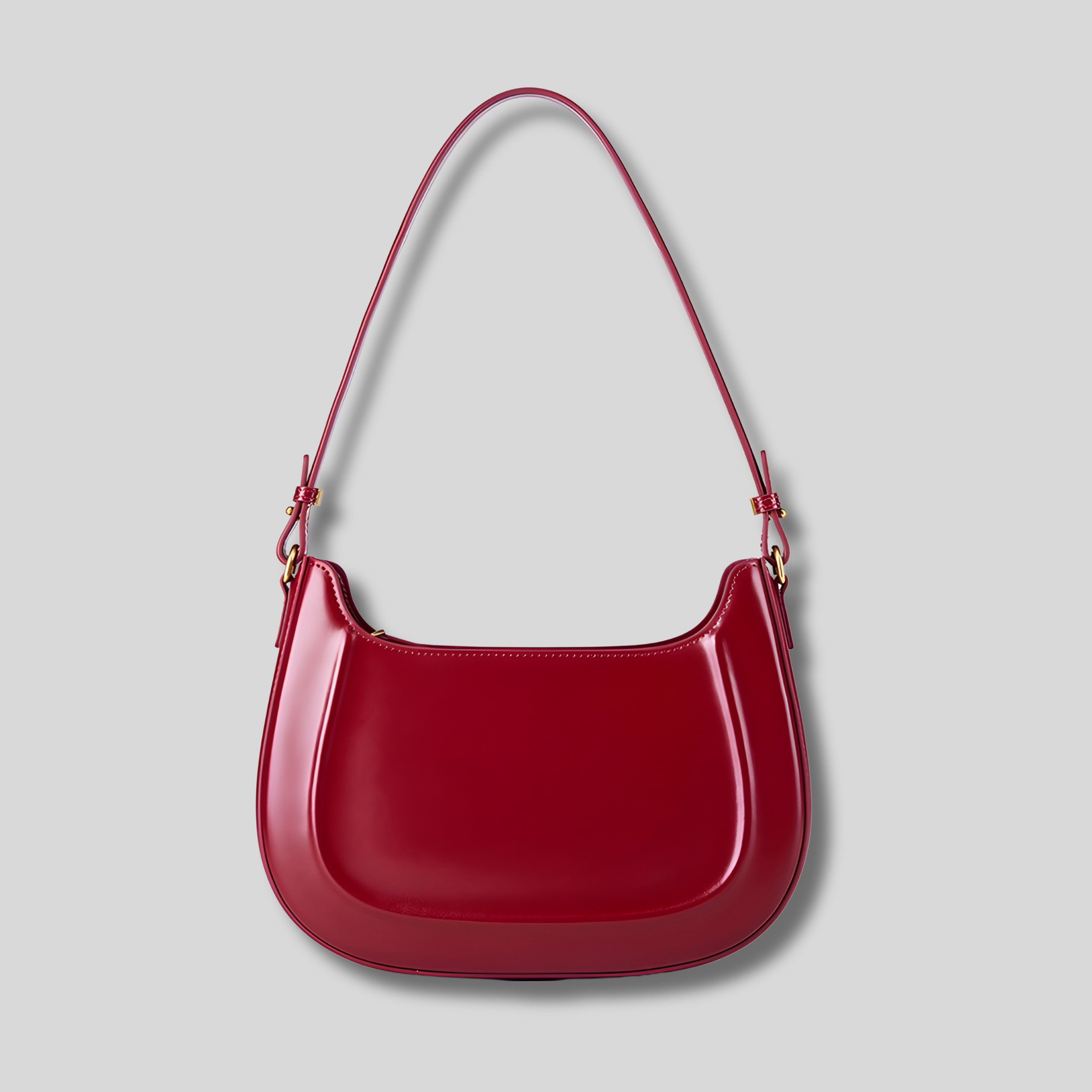 Sac épaule rouge brillant pour femme – look chic et audacieux