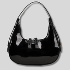 Sac Épaule Verni Éloriasi noir en cuir verni, sac épaule chic et intemporel