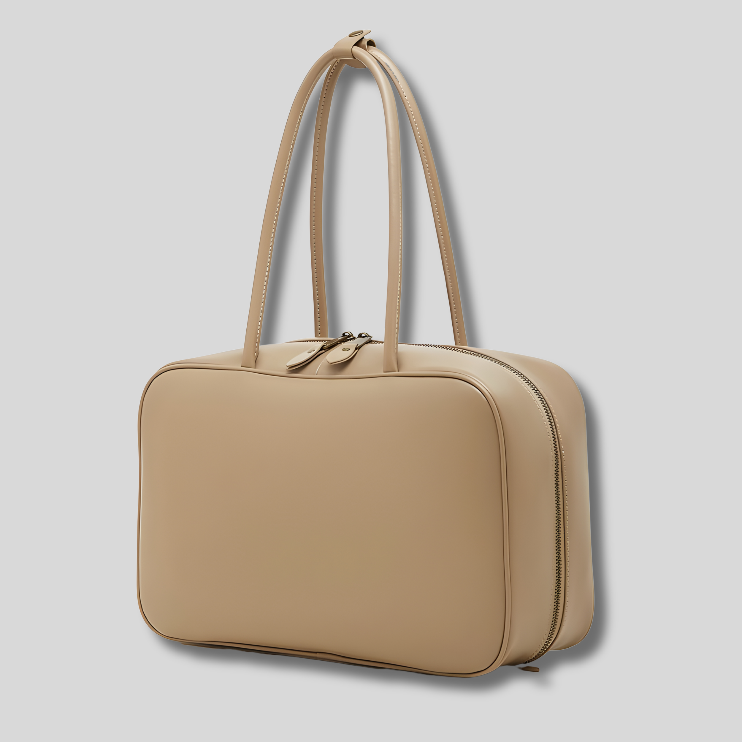 Sac épaule en cuir beige Zéphira – format rectangulaire chic pour usage quotidien