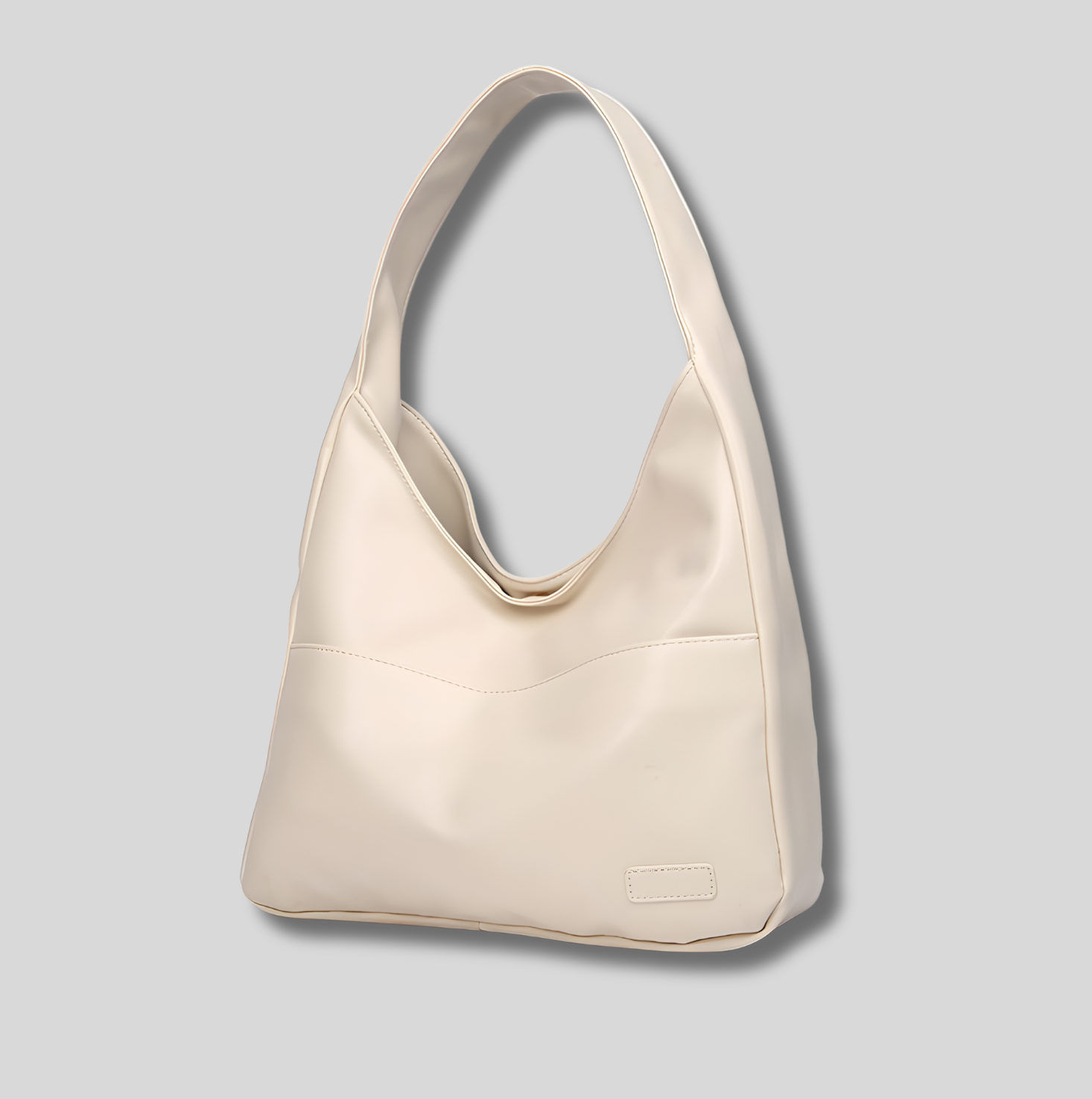Sac épaule femme beige crème effet cuir – style minimaliste chic