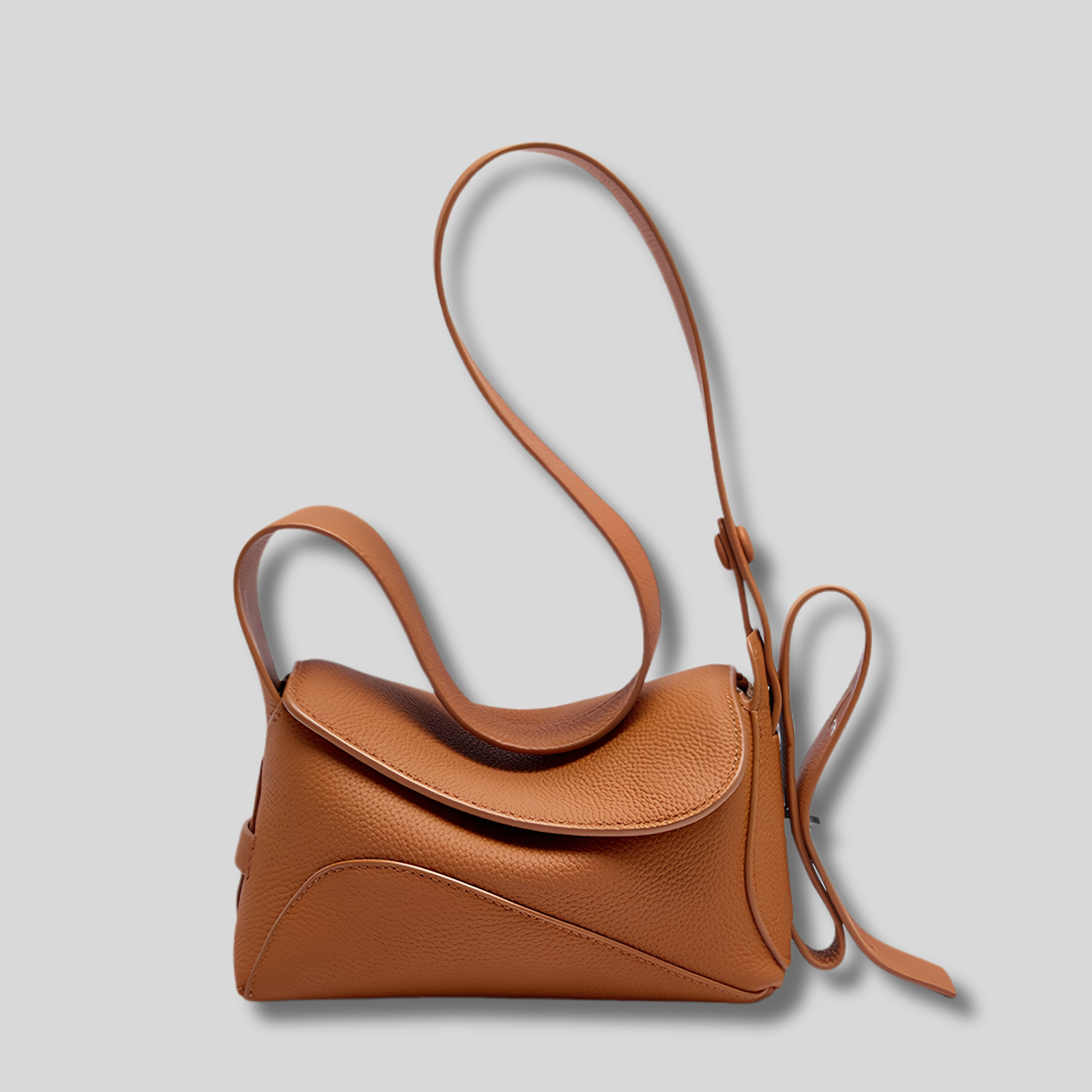 Sac Bandoulière Élysande marron en cuir véritable avec silhouette élégante et intemporelle