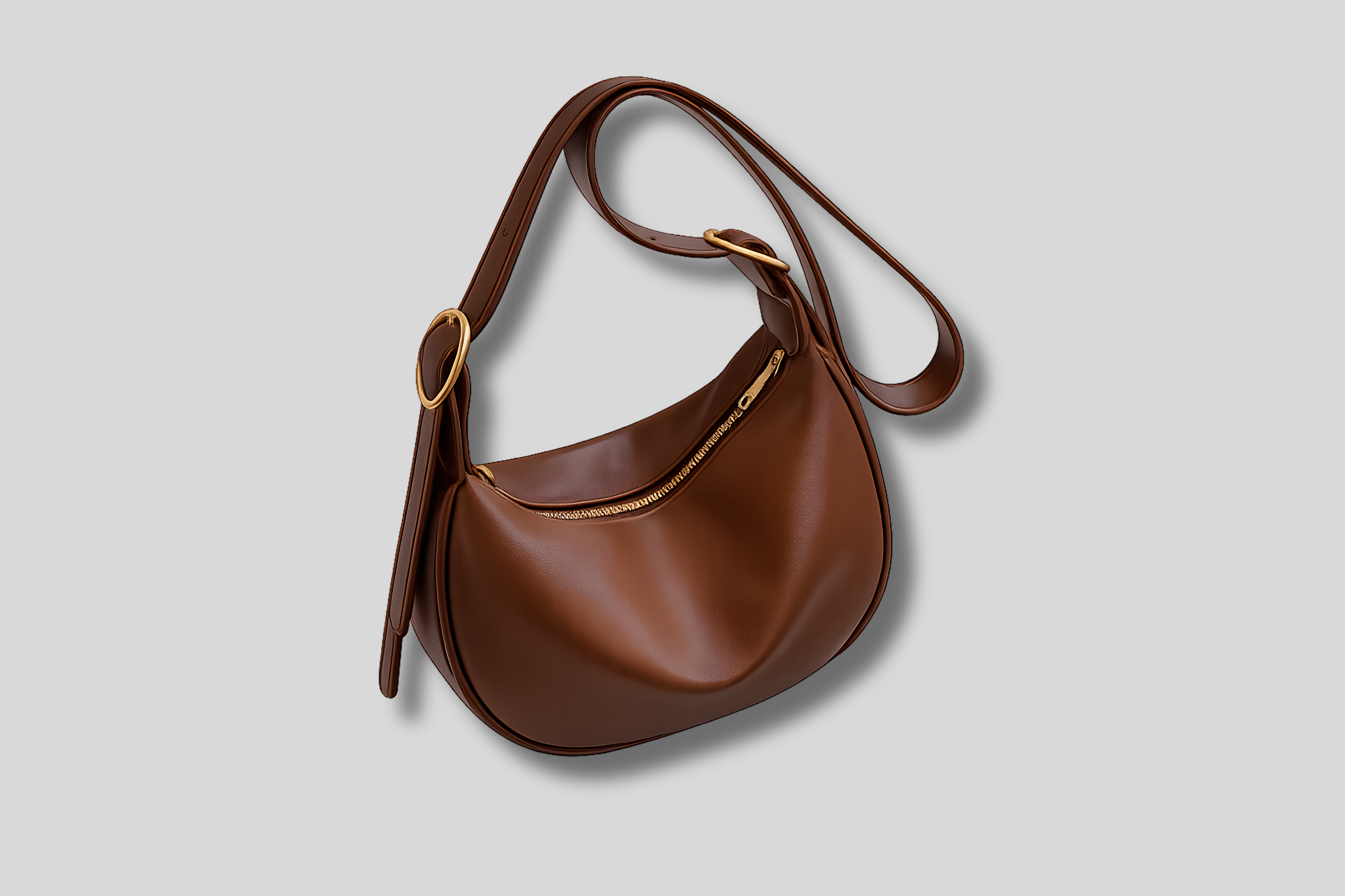 Sac épaule femme marron effet cuir souple forme arrondie – AlluTurne