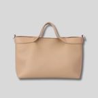 Vue arrière du Sac Épaule Rovina beige en cuir véritable avec texture souple et design élégant