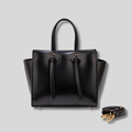 Sac Cabas Virelia noir minimaliste en similicuir avec anses rigides