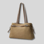 Sac Cabas Elvéra en suédine beige au design élégant