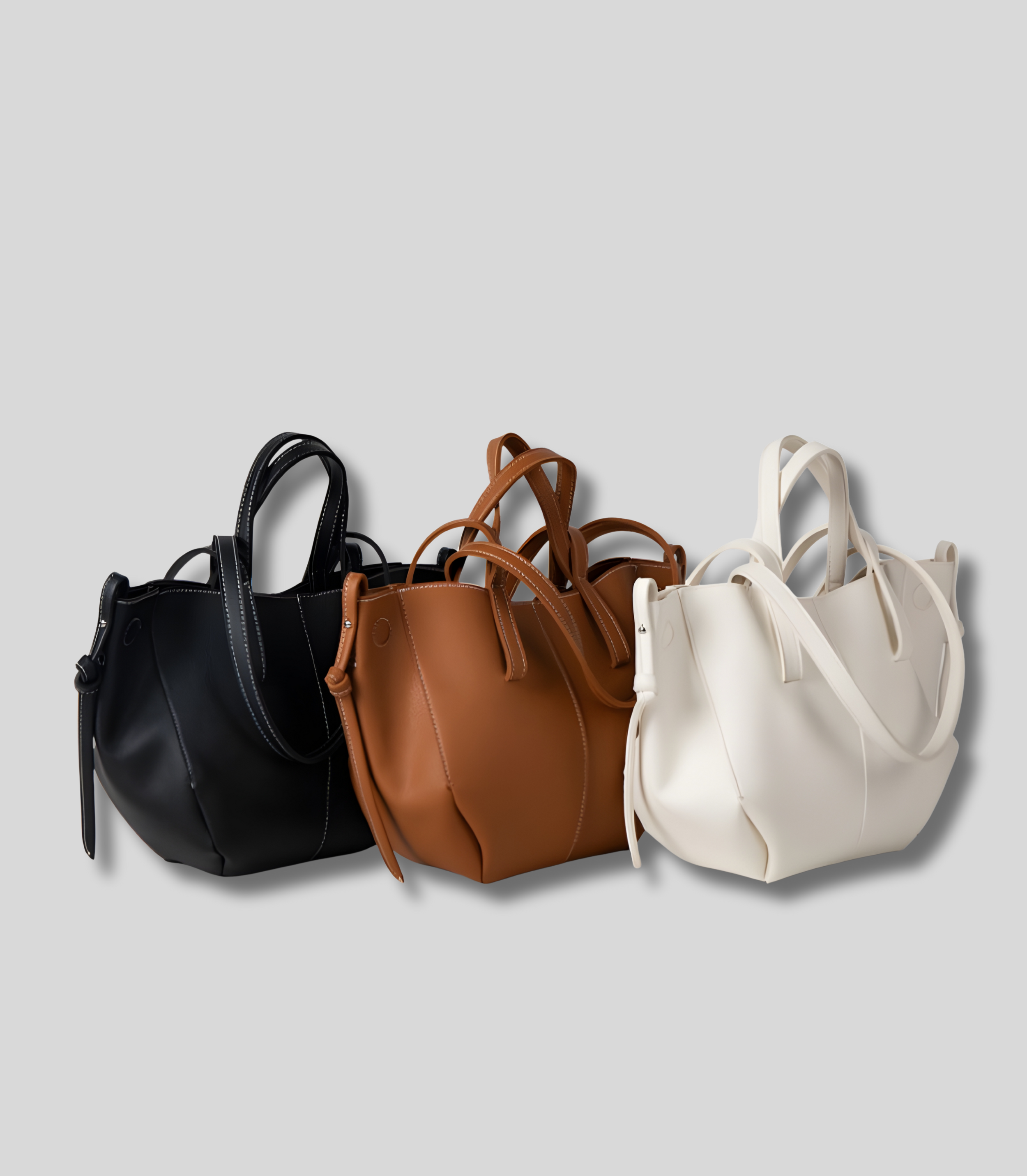 Sac Cabas Maëline en noir, marron et blanc, vue arrière