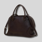 Sac en cuir véritable marron Élyndra avec bandoulière réglable – vue latérale