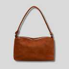 Sac épaule Lunéa marron foncé design rétro minimaliste