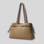 Sac Cabas Elvéra beige clair – sac cabas en daim vue face