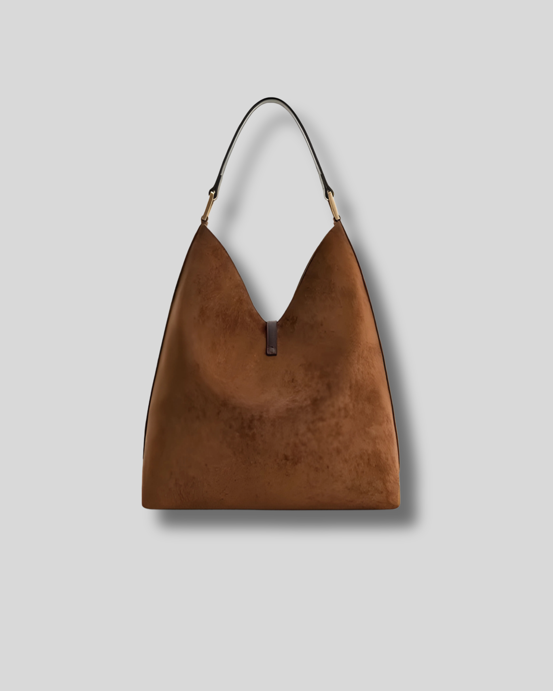 Sac cabas suédé marron vue arrière design épuré élégant