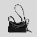 Sac Bandoulière Élysande noir en cuir véritable avec finition texturée haut de gamme