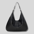 Sac Épaule hobo en cuir noir – vue de face