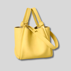 Sac Épaule Valéa jaune moderne avec détail métallique doré