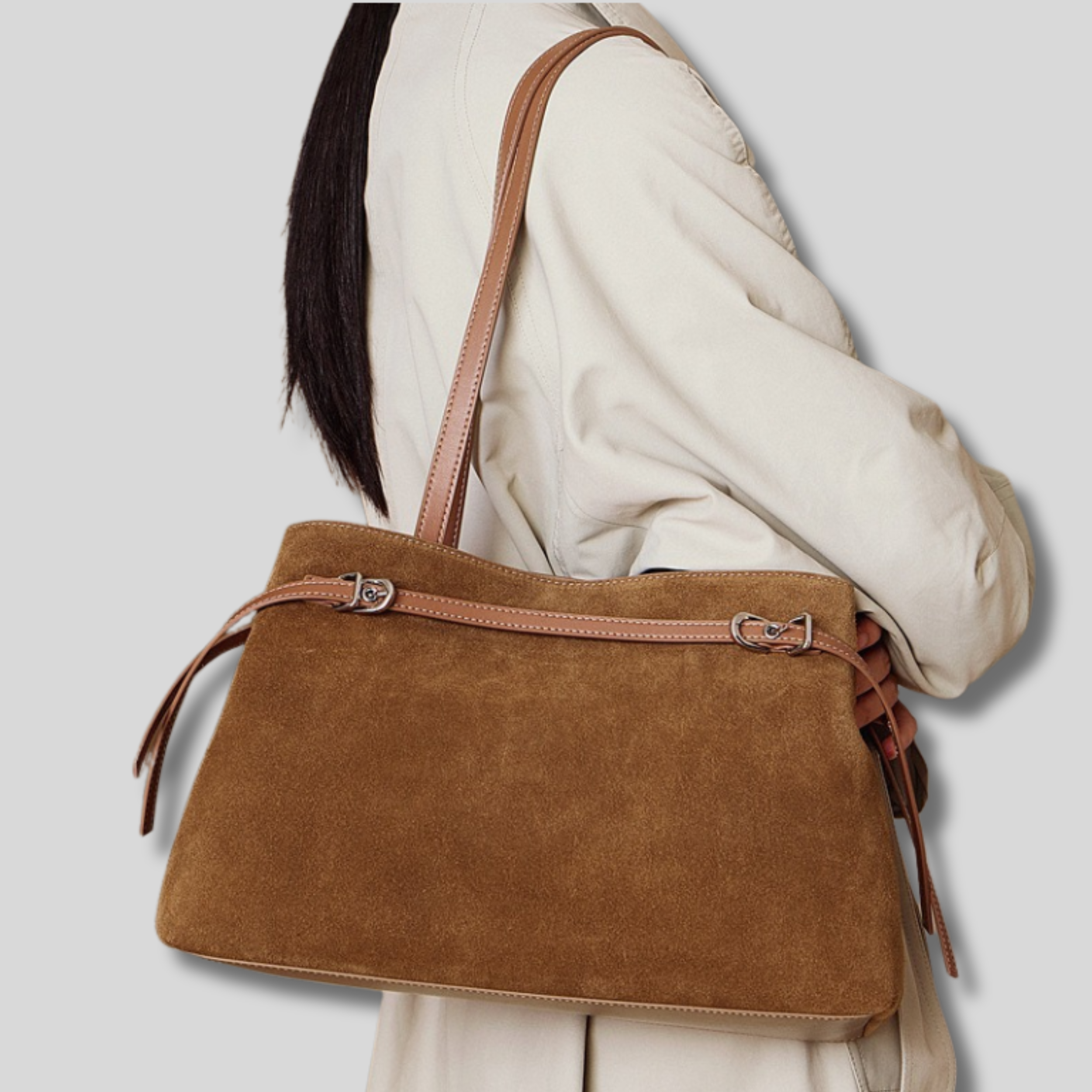 Sac Cabas Elvéra porté à l'épaule avec grande capacité de rangement
