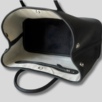 Intérieur du sac cabas femme noir avec grand compartiment et poche zippée – AlluTurne