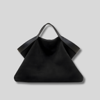 Sac Cabas Auréline en daim noir – vue face silhouette moderne