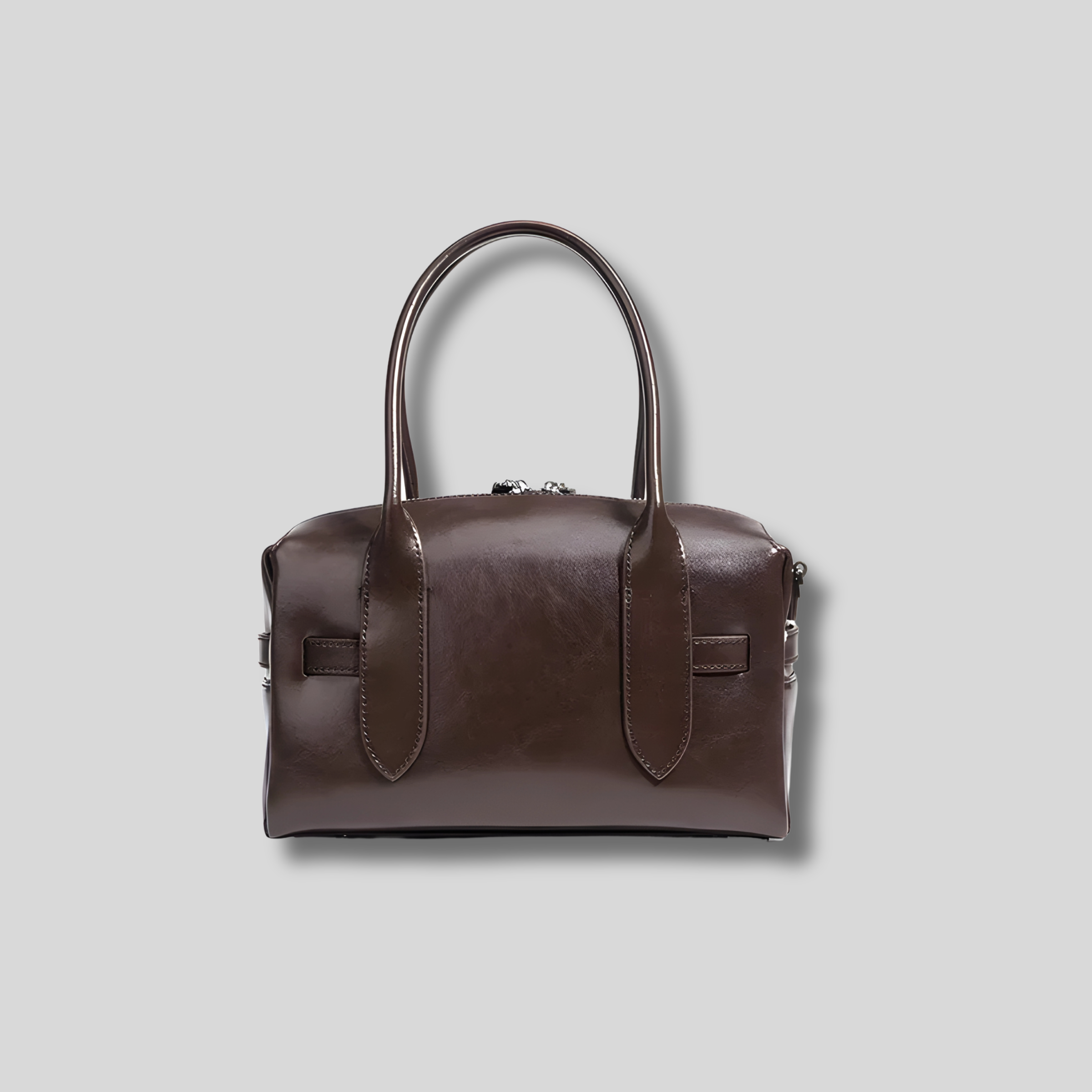 Sac bandoulière Arvielle cuir marron vue arrière minimaliste