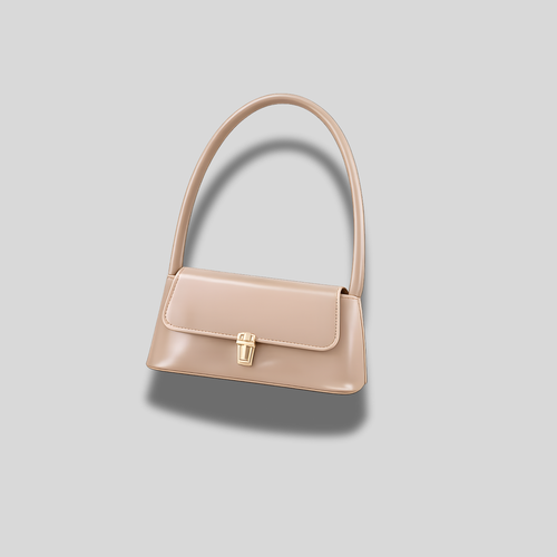 Sac baguette Éloria couleur kaki clair, sac femme élégant et polyvalent, adapté à toutes les saisons.