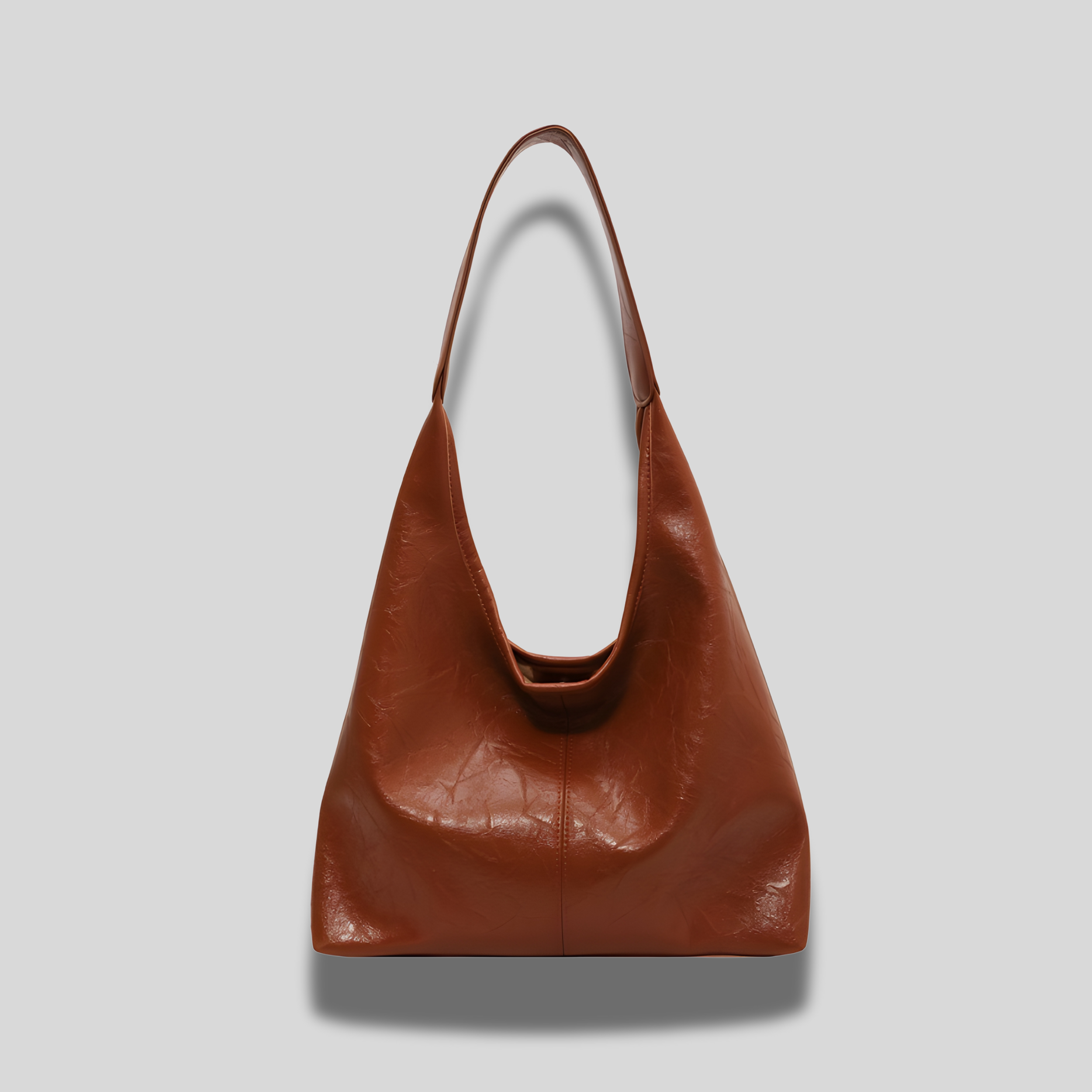 Sac Allure Intemporelle marron clair en cuir végan PU – sac cabas quotidien